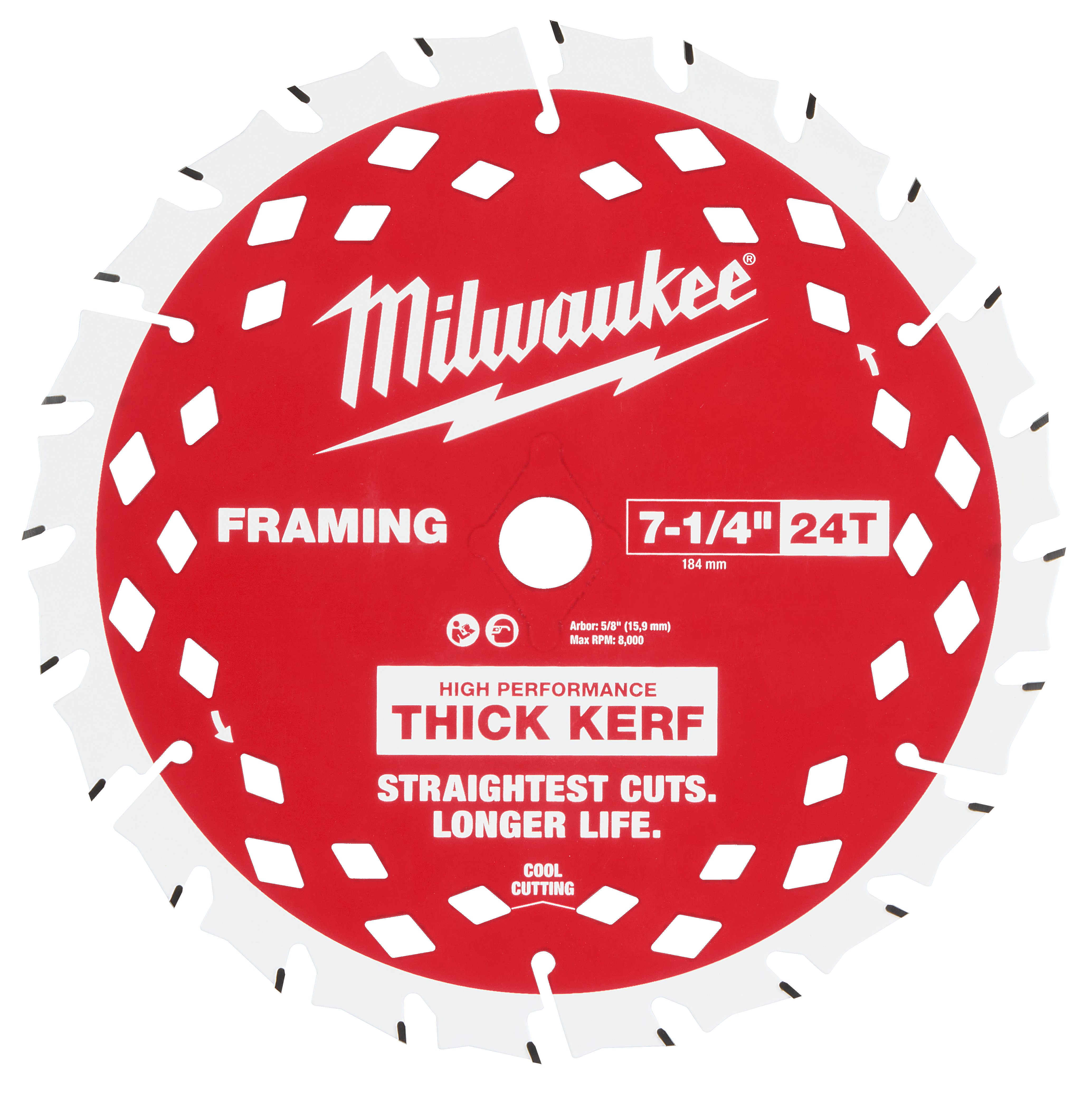 Milwaukee Tool 7 1/4 inch 24T Thick Kerf Framing Blade Milwaukee Tool 7 1/4 inch 24T Thick Kerf Framing Blade