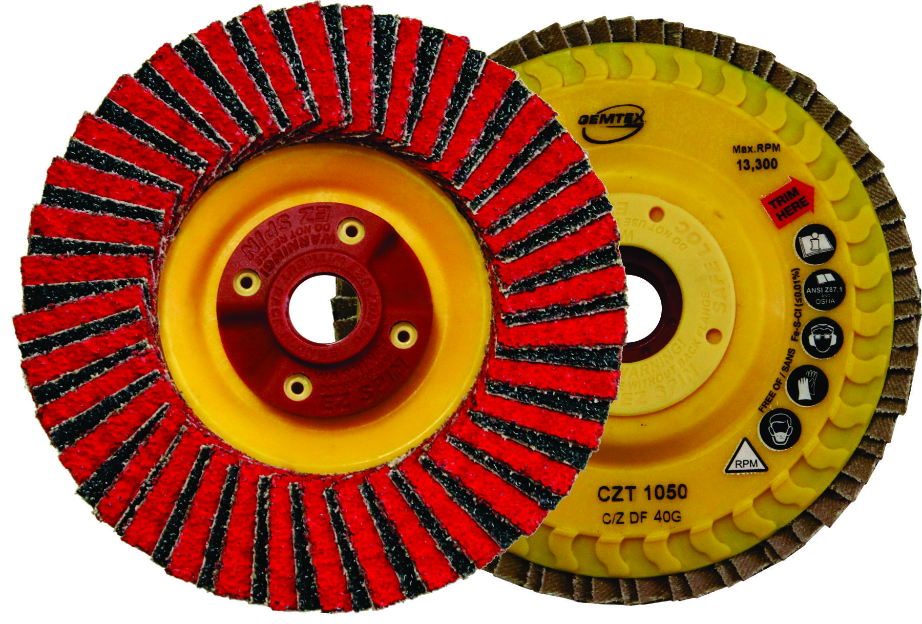 Gemtex CZT 1050 Trimmable Ceramic/Zirconia Flap Disc Gemtex CZT 1050 Trimmable Ceramic/Zirconia Flap Disc