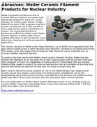 Weiler Offers New Ceramic Filament Products for Nuclear Industry