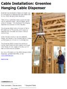 Greenlee hanging cable dispenser
