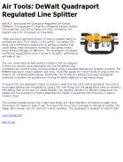 DEWALT Quadraport Regulated Line Splitter