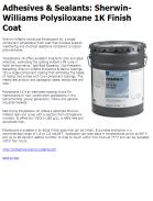 Sherwin-Williams polysiloxane 1K finish coat