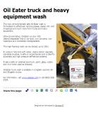 Oil Eater truck and heavy equipment wash