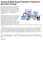 Thomas & Betts Surge Protection Products for Alternative Energy