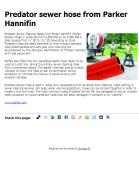 Predator sewer hose from Parker Hannifin