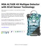 MSA ALTAIR 4X Multigas Detector with XCell Sensor Technology