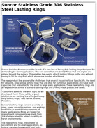 Suncor Stainless Grade 316 Stainless Steel Lashing Rings