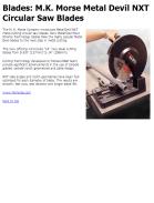 Metal Devil NXT circular saw blades from M.K. Morse