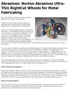 Norton Abrasives Ultra-Thin RightCut Wheels for Metal Fabricating