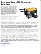 Subaru SGX Commercial Generators
