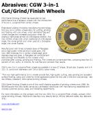 CGW 3-in-1 Cut/Grind/Finish Wheels