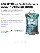 MSA ALTAIR 4X Gas Detector with ALTAIR 4 QuickCheck Station
