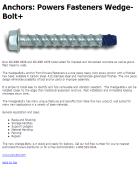 Powers Fasteners Wedge-Bolt+ now Code Listed for Cracked and Uncracked concrete