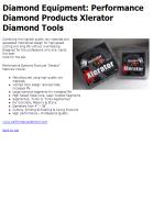 Performance Diamond Products "Xlerator" High Performance Diamond Tools
