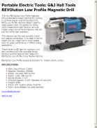 G&J Hall Tools REVOlution Low Profile Magnetic Drill