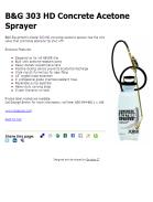 B&G 303 HD Concrete Acetone Sprayer