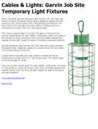 Cables & Lights: Garvin Job Site Temporary Light Fixtures