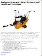 Bartell Morrison model 1813SS walk behind saw