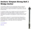 Simpson Strong-Bolt 2 Wedge Anchor