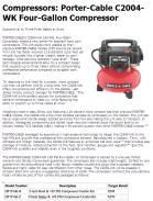 Compressors: Porter-Cable C2004-WK Four-Gallon Compressor