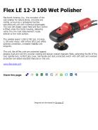Flex LE 12-3 100 Wet Polisher
