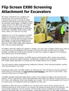 Flip Screen EX80 Screening Attachment for Excavators