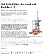 JLG FS60 LiftPod Personal and Portable Lift