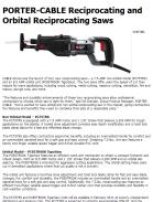 PORTER-CABLE Reciprocating and Orbital Reciprocating Saws