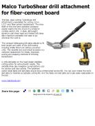 Malco TurboShear drill attachment for fiber-cement board