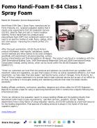Fomo Handi-Foam E-84 Class 1 Spray Foam