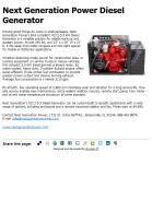 Next Generation Power Diesel Generator