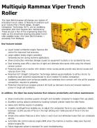 Multiquip Rammax Viper Trench Roller