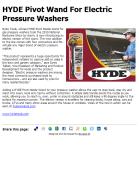 HYDE Pivot Wand For Electric Pressure Washers