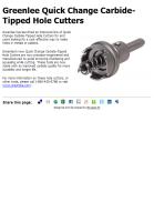 Greenlee Quick Change Carbide-Tipped Hole Cutters