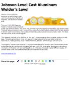 Johnson Level Cast Aluminum Welder's Level