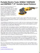 DEWALT DWP849X and DWP849 7"/9" Variable Speed Polishers