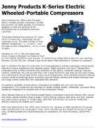 Jenny Products K-Series Electric Wheeled-Portable Compressors
