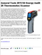 General Tools IRTC50 Energy Audit IR Thermometer/Scanner