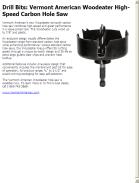 Vermont American Woodeater High-Speed Carbon Hole Saw