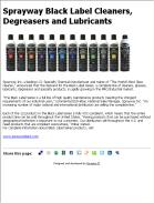 Sprayway Black Label Cleaners, Degreasers and Lubricants