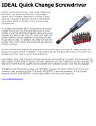 IDEAL Quick Change Screwdriver