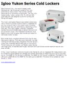 Igloo Yukon Series Cold Lockers