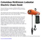Columbus McKinnon Lodestar Electric Chain Hoist