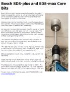 Bosch SDS-plus and SDS-max Core Bits