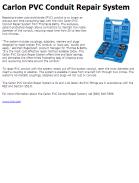 Carlon PVC Conduit Repair System