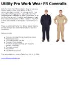 Utility Pro Work Wear FR Coveralls