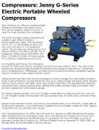 Jenny G-Series Wheeled-Portable Compressors With Electric Power