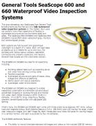 General Tools SeaScope 600 and 660 Waterproof Video Inspection Systems