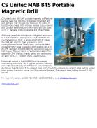 CS Unitec MAB 845 Portable Magnetic Drill