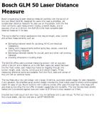 Bosch GLM 50 Laser Distance Measure